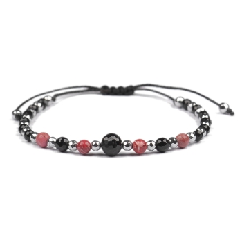 Bransoletka celebrytka czarny TURMALIN JASPIS HEMATYT ochrona i energia